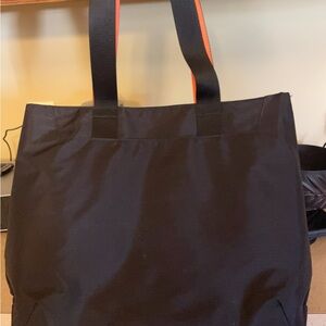 Black Tote Bag with Orange Accents